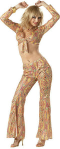 Sexy 70's Disco Dance Floor Diva Ladies Costume Size Small 6-8 by HalloweenStore.com