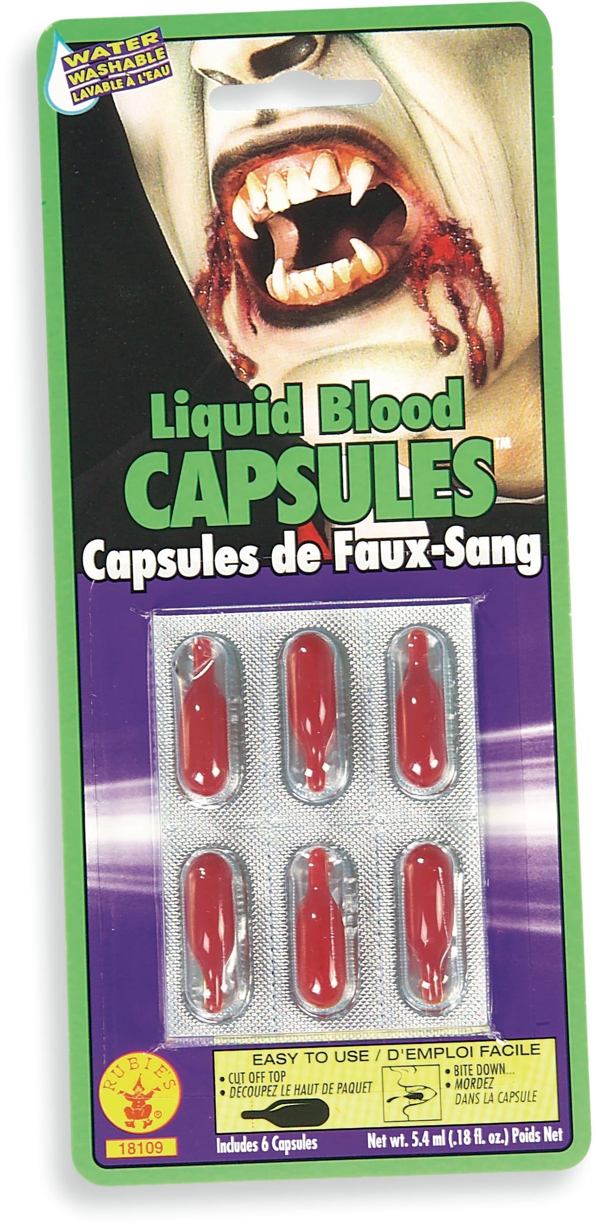 Vampire Fake Blood Capsules with Realistic Blood by HalloweenStore.com