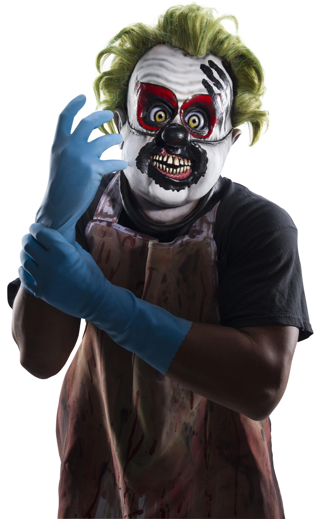 Rubies Inbred Latex Killer Clown Mask With Green Hair by HalloweenStore.com