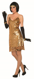 Gold Flapper Disco Dress Costume Standard by HalloweenStore.com