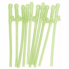 10 Bachelorette Party Glow Penis Sexy Sipping Straws by HalloweenStore.com