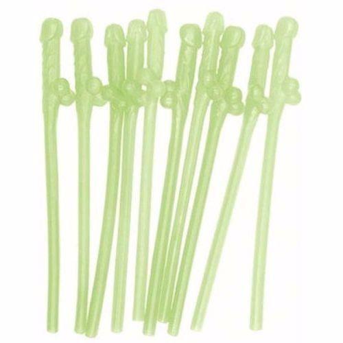 10 Bachelorette Party Glow Penis Sexy Sipping Straws by HalloweenStore.com