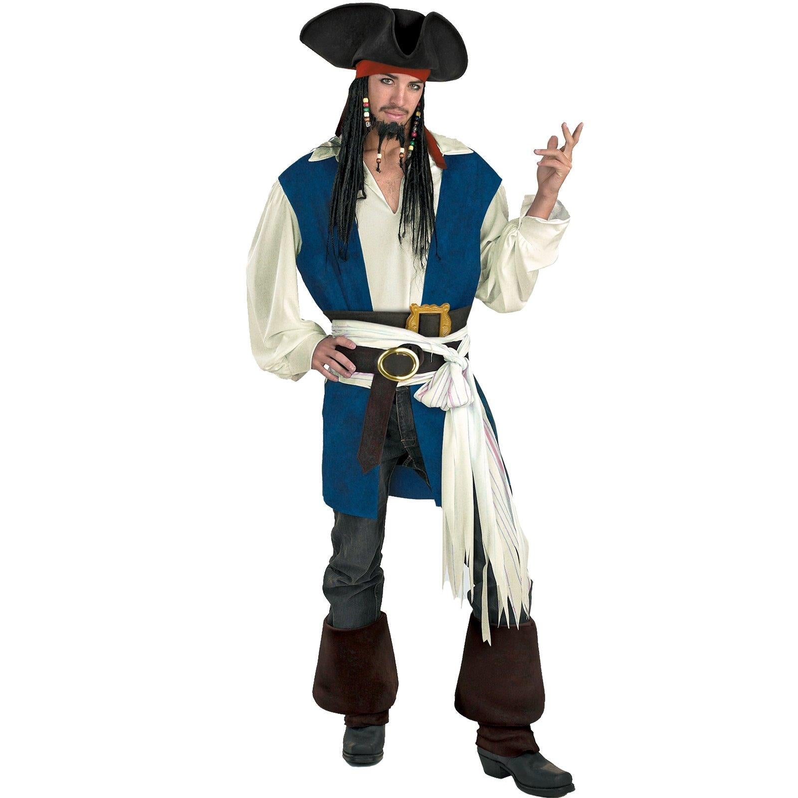 Jack Sparrow Pirates Of The Caribbean Deluxe Costume: Men's Size 42-46 by HalloweenStore.com
