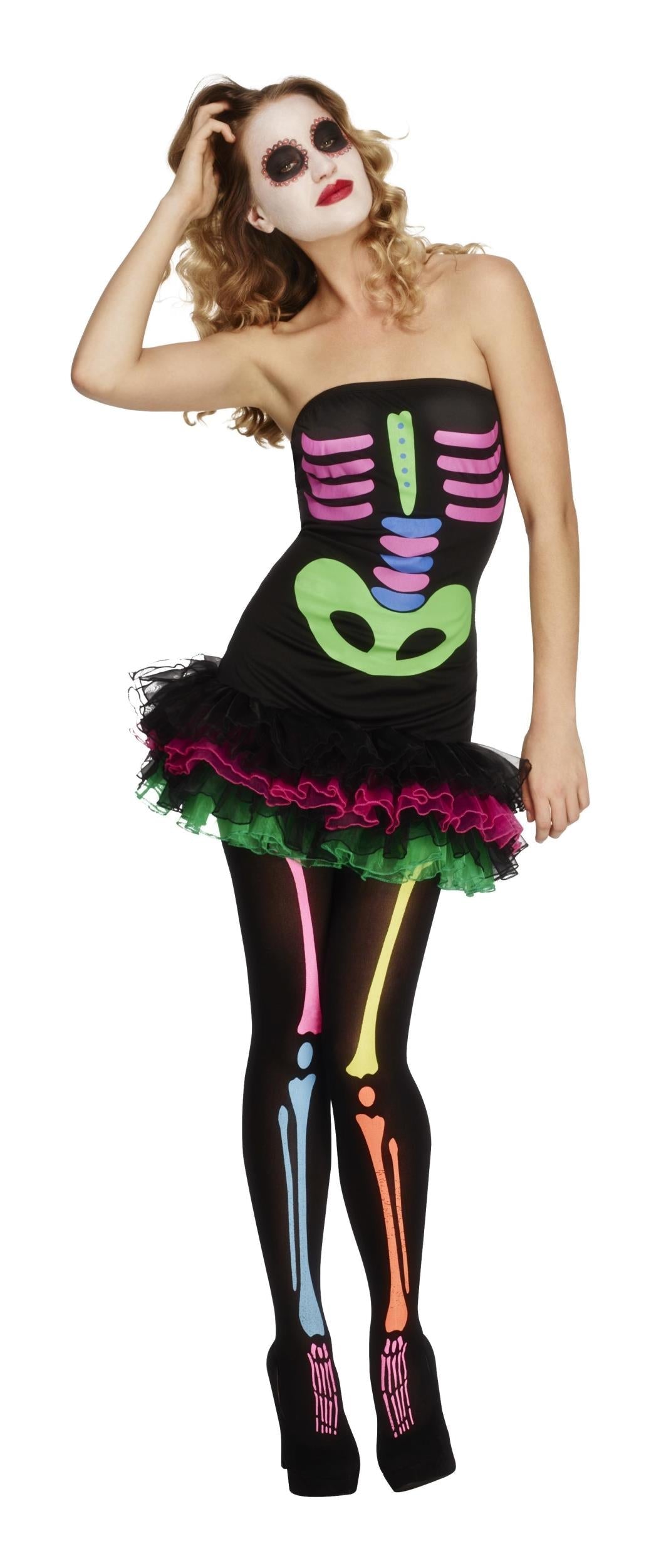 Fever Neon Skeleton Tutu Dress Women's Costume Size Medium 10-12 by HalloweenStore.com