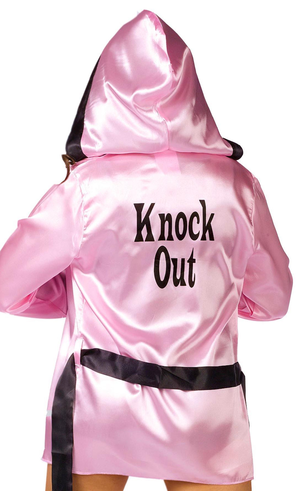 Knockout! Pink Boxer Robe & Boxing Gloves Adult Costume Set by HalloweenStore.com