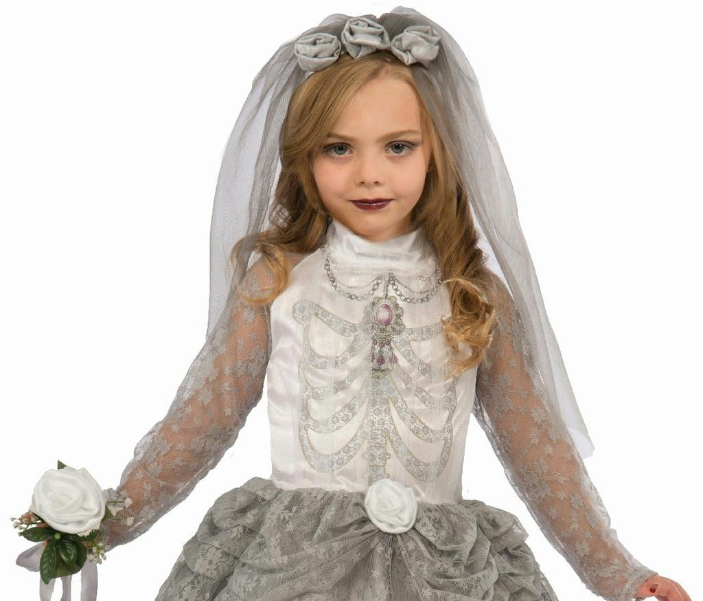 Forum Skeleton Bride Girl Child Costume Size Large 12-14 by HalloweenStore.com