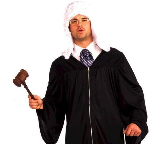 The Judge or Graduation Gown Adult Costume Black Robe by HalloweenStore.com