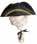 Child Tricorn Colonial Costume Hat with Attached White Wig by HalloweenStore.com