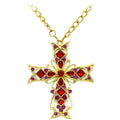 Forum Novelties Gold and Purple Gothic Cross Necklace by HalloweenStore.com