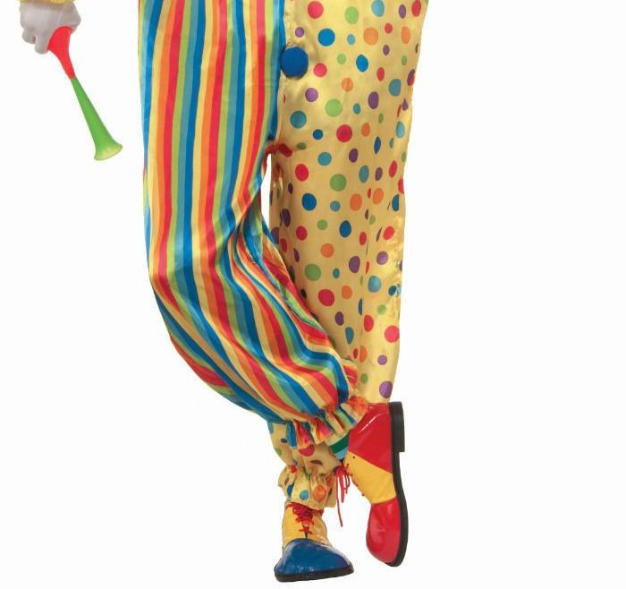 Spots the Clown Adult Polka Dot Striped Jumpsuit Size XL by HalloweenStore.com