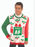 Forum Novelties Festive AF Ugly Christmas Sweater Size Large by HalloweenStore.com