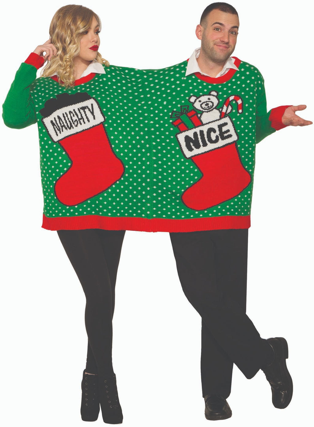 Forum Novelties Ugly Christmas Sweater for two Naught/Nice Size X-Large by HalloweenStore.com