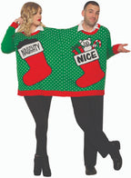 Forum Novelties Ugly Christmas Sweater for two Naught/Nice Size X-Large by HalloweenStore.com
