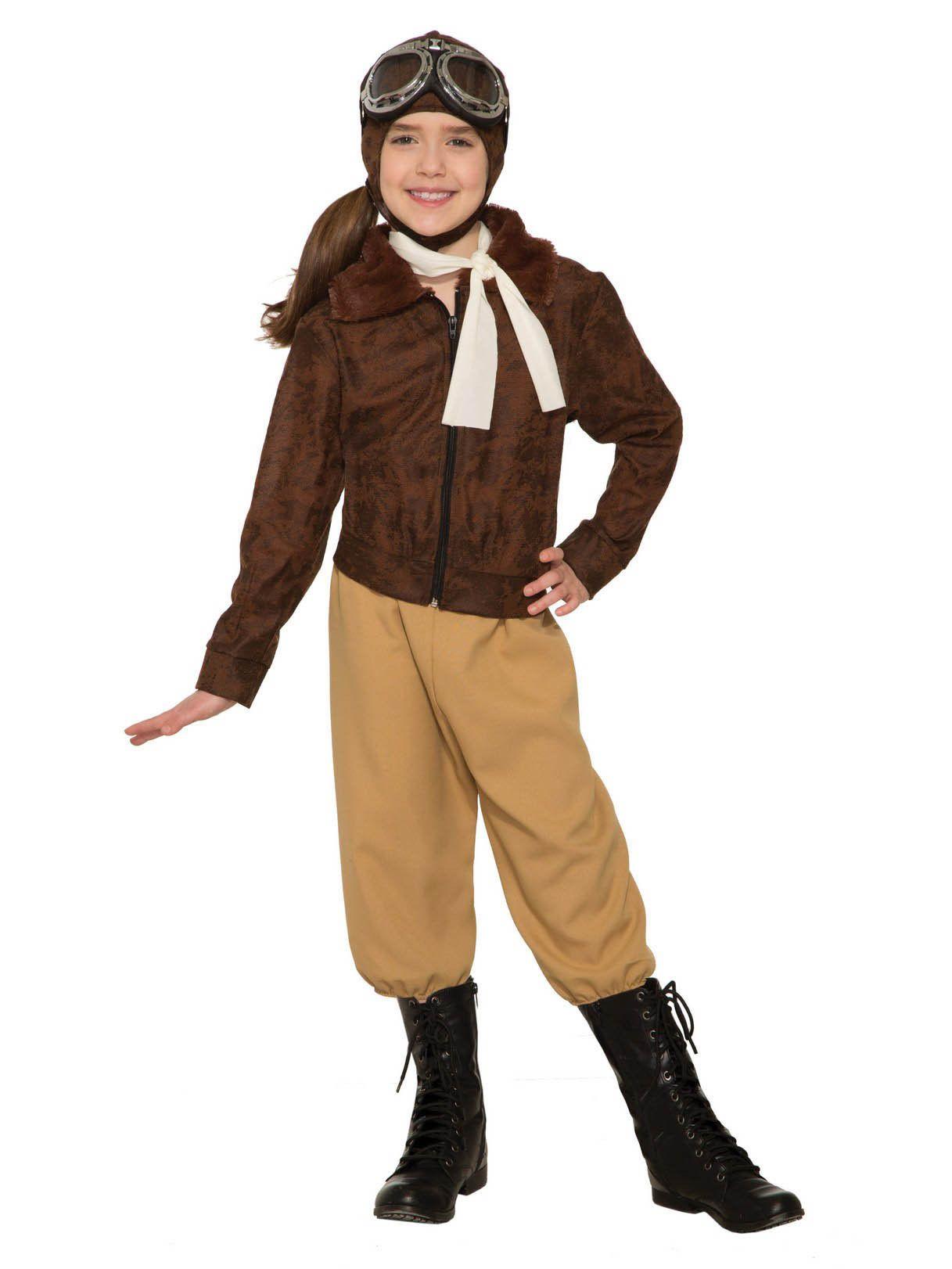 Forum Novelties Girls Amelia Earheart Historical Costume Medium 8-10 by HalloweenStore.com