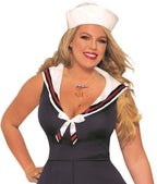 Sexy Ahoy Lady Navy Blue Women's Sailor Halloween Costume Plus by HalloweenStore.com