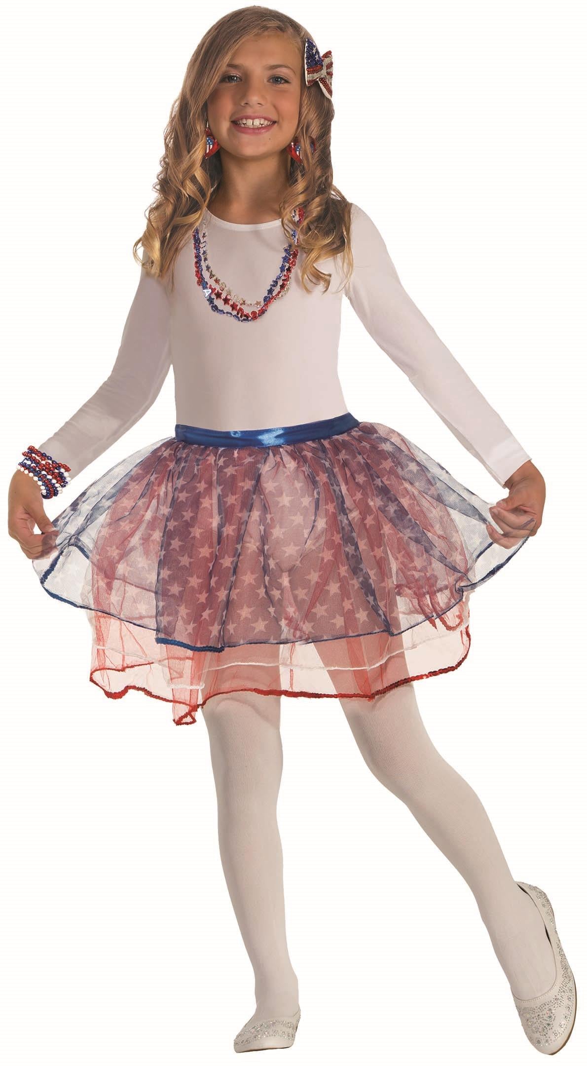 Red, White and Blue Patriotic USA Tutu Skirt 4th of July Accessory Child by HalloweenStore.com