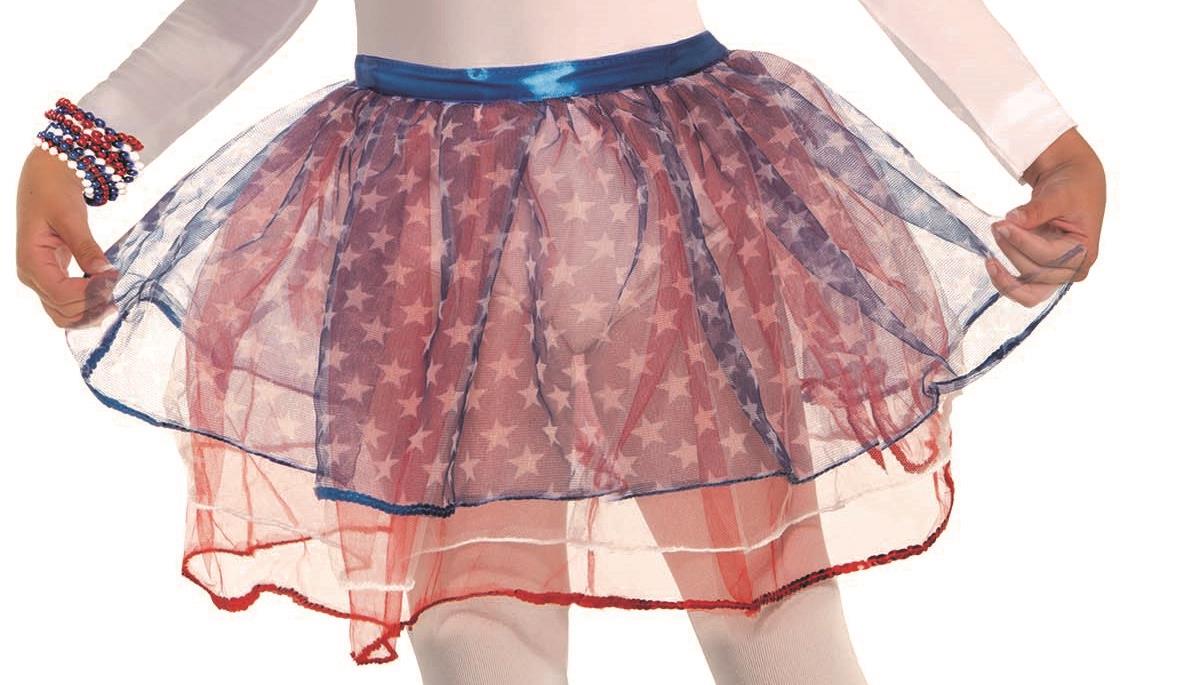 Red, White and Blue Patriotic USA Tutu Skirt 4th of July Accessory Child by HalloweenStore.com