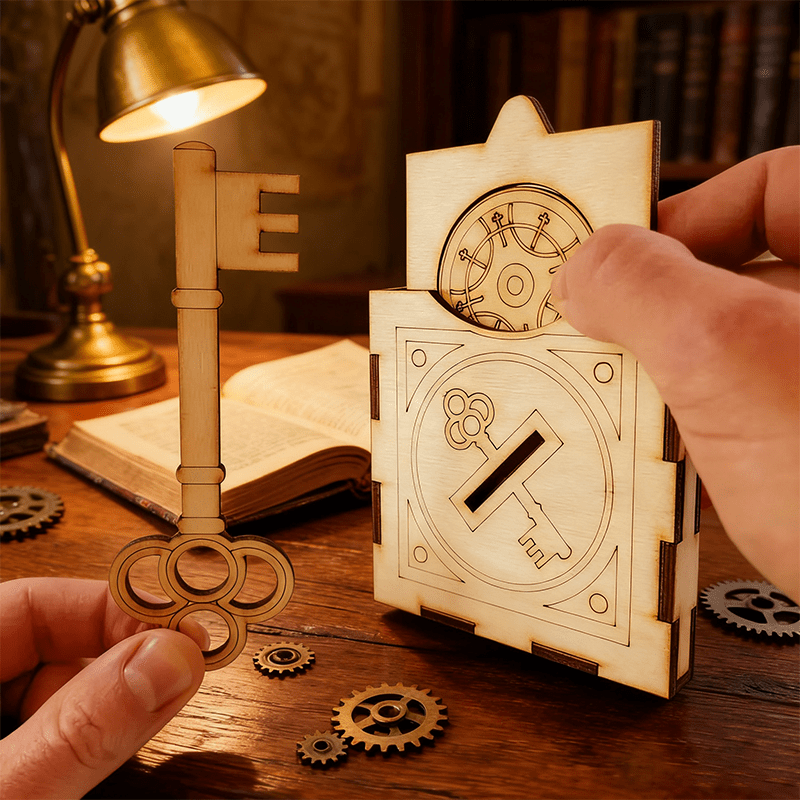 Set of 4 Handmade Wooden Finger Threading Magic Kits - 3D Wooden Magic Box, Visual Magic Design, Perfect for Personal Hobbies And Party Gatherings, Unique And Creative Gifts for Christmas And Birthdays