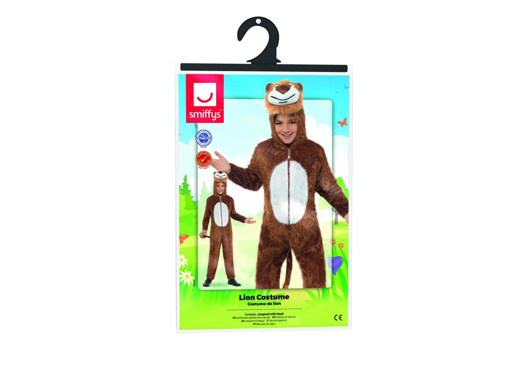 Lion Jumpsuit With Attached Hood Child Jungle Costume Medium by HalloweenStore.com