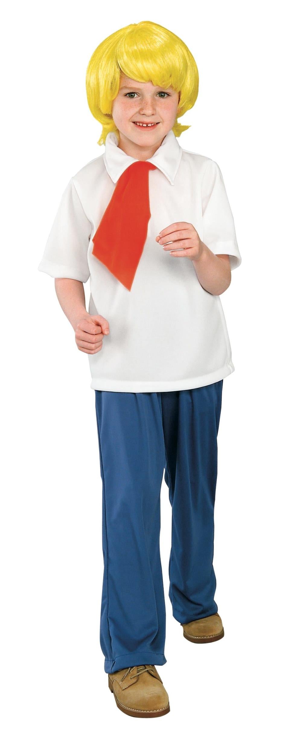 Scooby Doo: Fred Child's Costume Wig Shirt Pants Size Small 4-6 by HalloweenStore.com