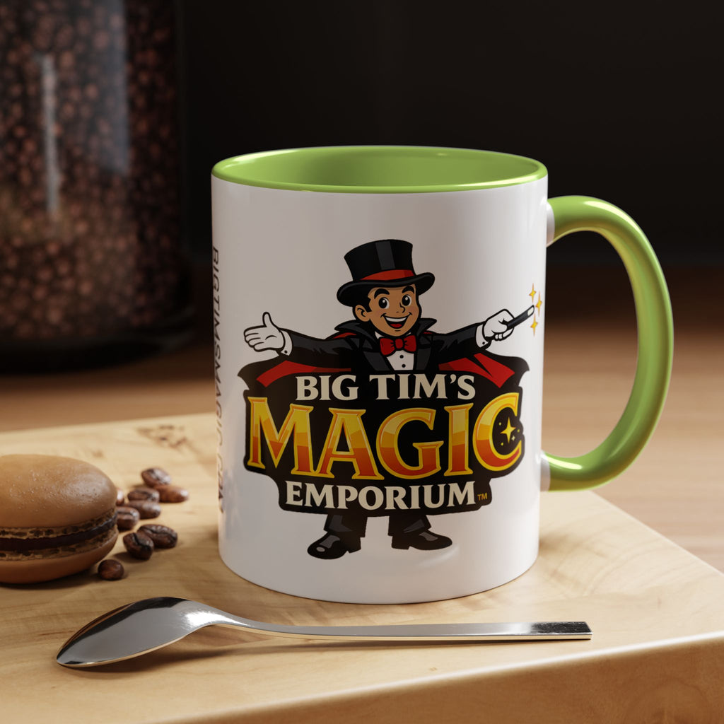 Magic Logo Coffee Mug — "Big Tim's Magic Emporium" Accent Mug (11/15oz) by Printify