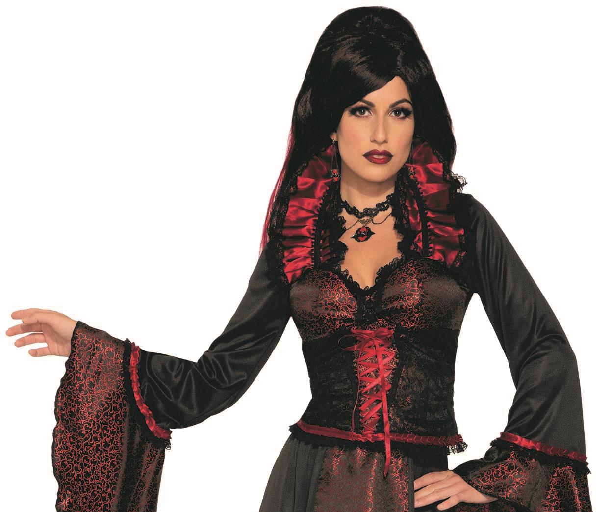 Crimson Countess Women's Vampire Hostess Dress Costume by HalloweenStore.com