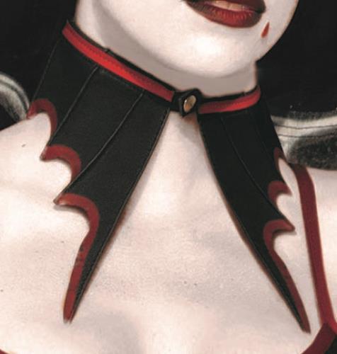 Vampire Red and Black Bat Collar Vampiress Choker by HalloweenStore.com