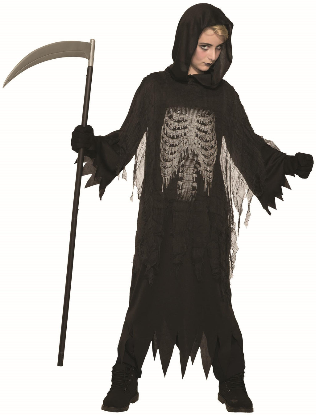 Night Reaper Child Grim Reaper Death Tattered RobeChild Small 4--6 by HalloweenStore.com