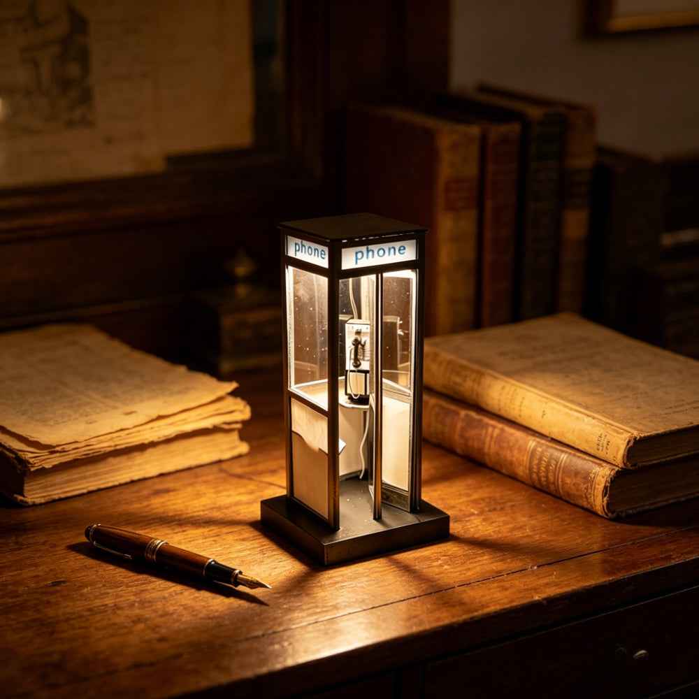 Vintage London Phone Booth, Retro High Phone Booth Styling Desk Lamp, Holiday Decoration, Tabletop Ornaments, Retro Aesthetic Room Decor, Retro Collection Tabletop Additions