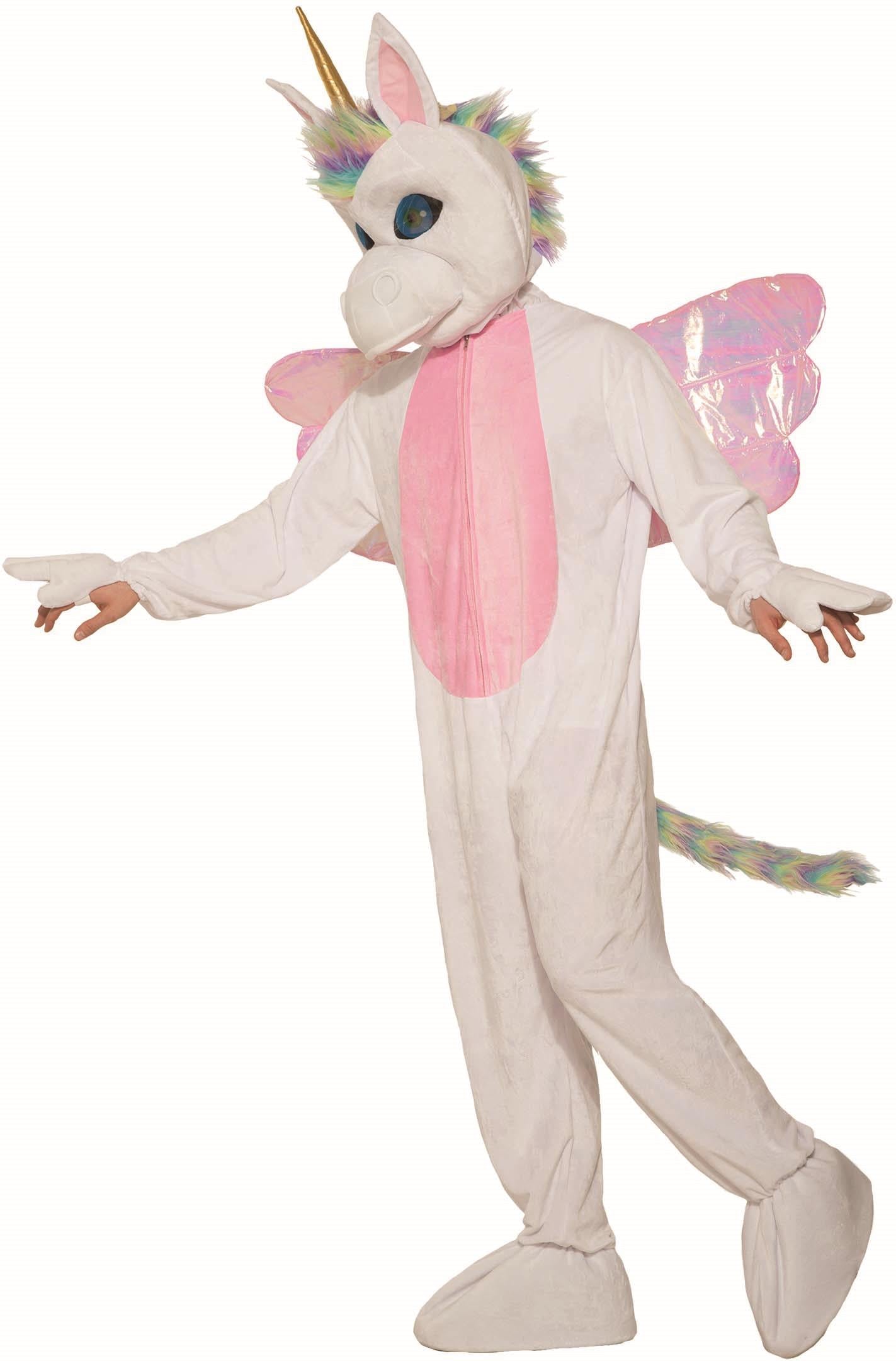 Mythical Unicorn White Fantasy Mascot Costume for Adults by HalloweenStore.com