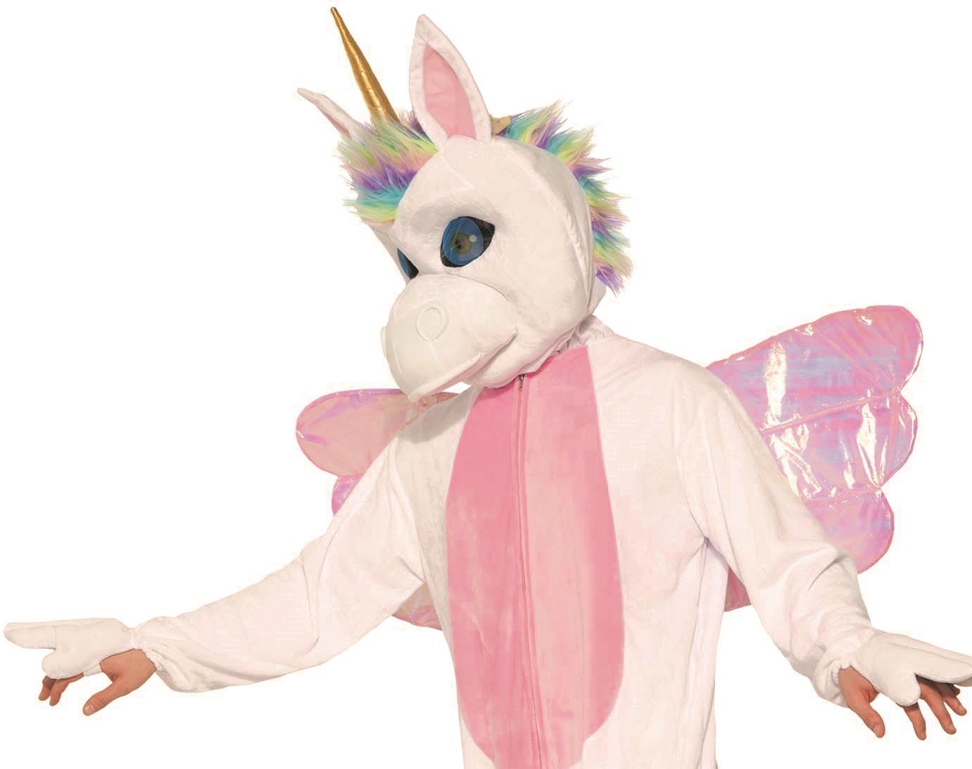 Mythical Unicorn White Fantasy Mascot Costume for Adults by HalloweenStore.com