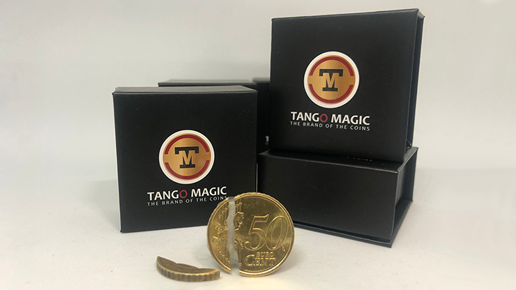 Bite Coin - (Euro 50 Cent - Internal With Extra Piece) by Tango by Murphy's Magic Supplies, Inc.