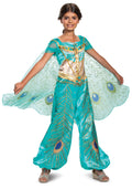 Jasmine Teal Aladdin Disney Princess Deluxe Child Girl Costume Small 4-6 by HalloweenStore.com