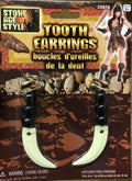 Prehistoric Caveman Cavewoman Costume Sabre Tooth Earrings by HalloweenStore.com