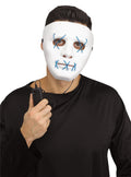 Scary Glowing Light up Purge Mask White Face with Glowing Blue Wire by HalloweenStore.com