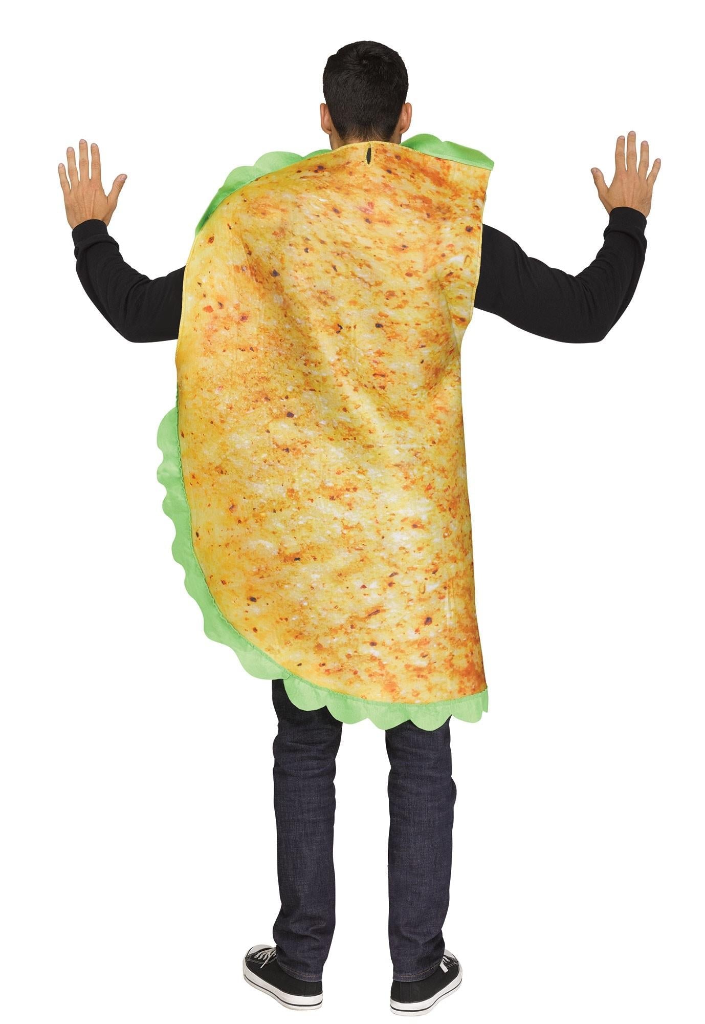 Festive Screen Print Taco Adult Mexican Food Costume by HalloweenStore.com