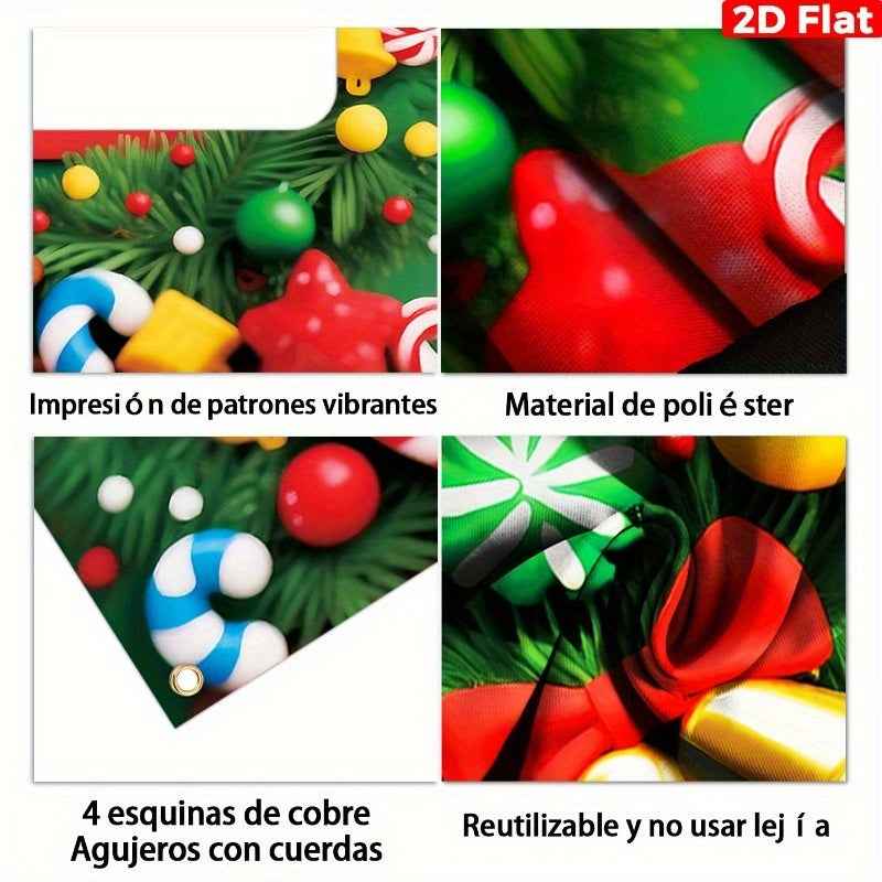 2D Flat, 2D Plane, 1pc Of Oversized Giant 70.9 "x35.4" And 2D Plane Christmas Photo Booth Silhouette Frame And Banner Gift Balloon-background with Easy-to-install Strip, Suitable for Indoor/outdoor Christmas, New Year, Birthday, Wedding, Party, 2D