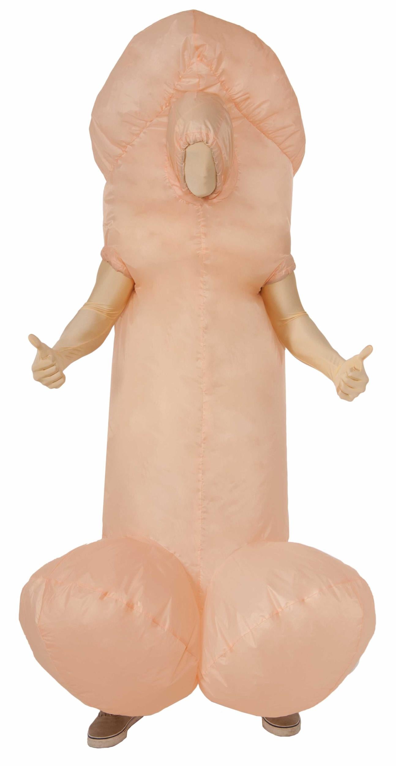 Inflatable Adult Battery Fan Operated Penis Costume by HalloweenStore.com