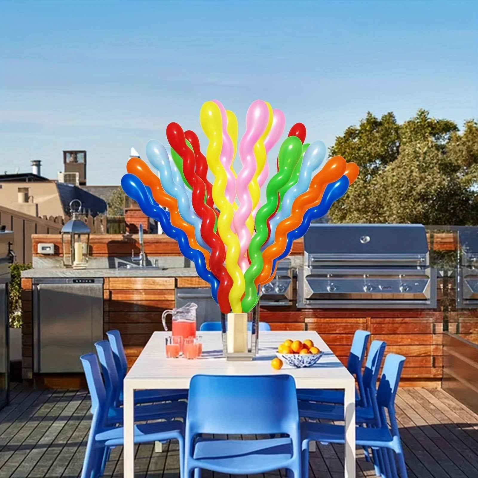 100pcs Count 40 Inches Latex Spiral Long Balloons - Colorful Rainbow Twisted Balloons Assorted Color for Birthday Wedding Playing Festival Party Decorations