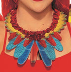 Red, Yellow and Blue Parrot Bird Collar Necklace Costume Accessory by HalloweenStore.com