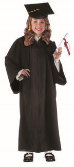 Child Unisex Black Full Length Graduation Robe Costume by HalloweenStore.com