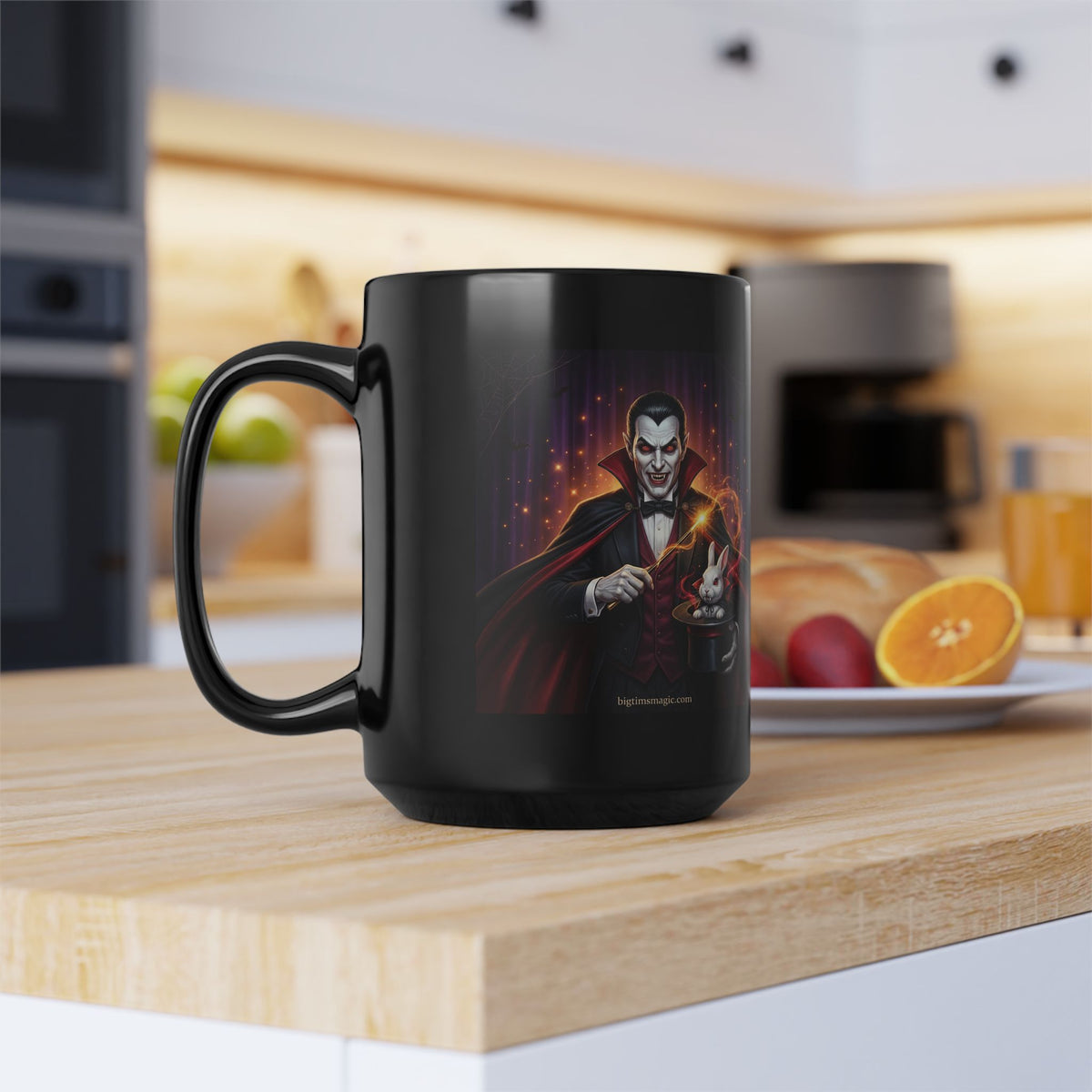 Frankenstein | Dracula Magician Black Mug — Halloween mug/Coffee Cup (11oz/15oz) by Printify