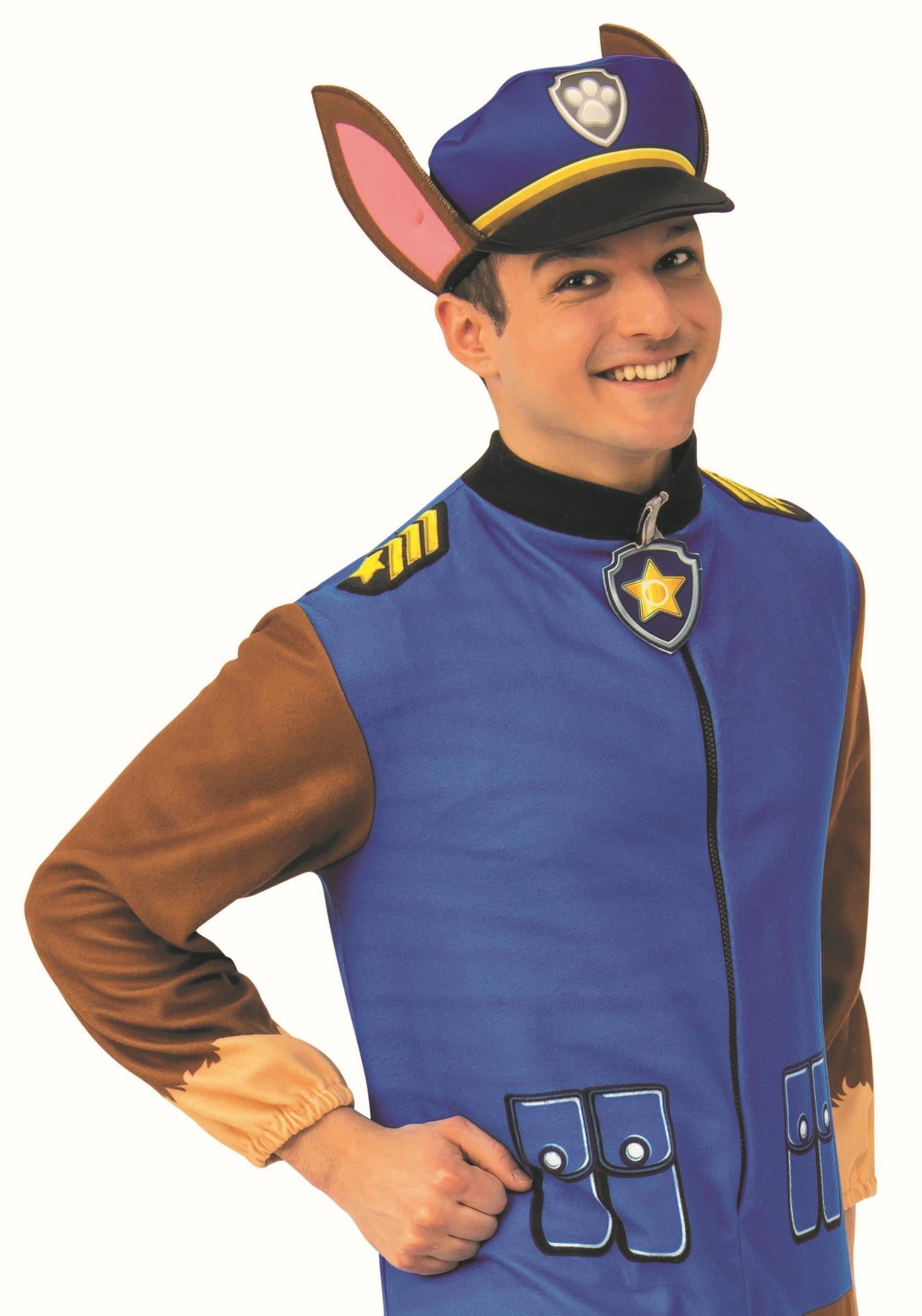 Paw Patrol Chase Jumpsuit Adult Costume Size Standard by HalloweenStore.com