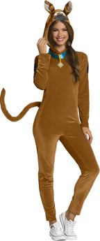 Scooby Doo Adult Pajama Jumpsuit with Hood Costume by HalloweenStore.com