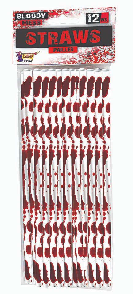 Forum Novelties Bloody Mess Straws Halloween Party 12 Pieces by HalloweenStore.com