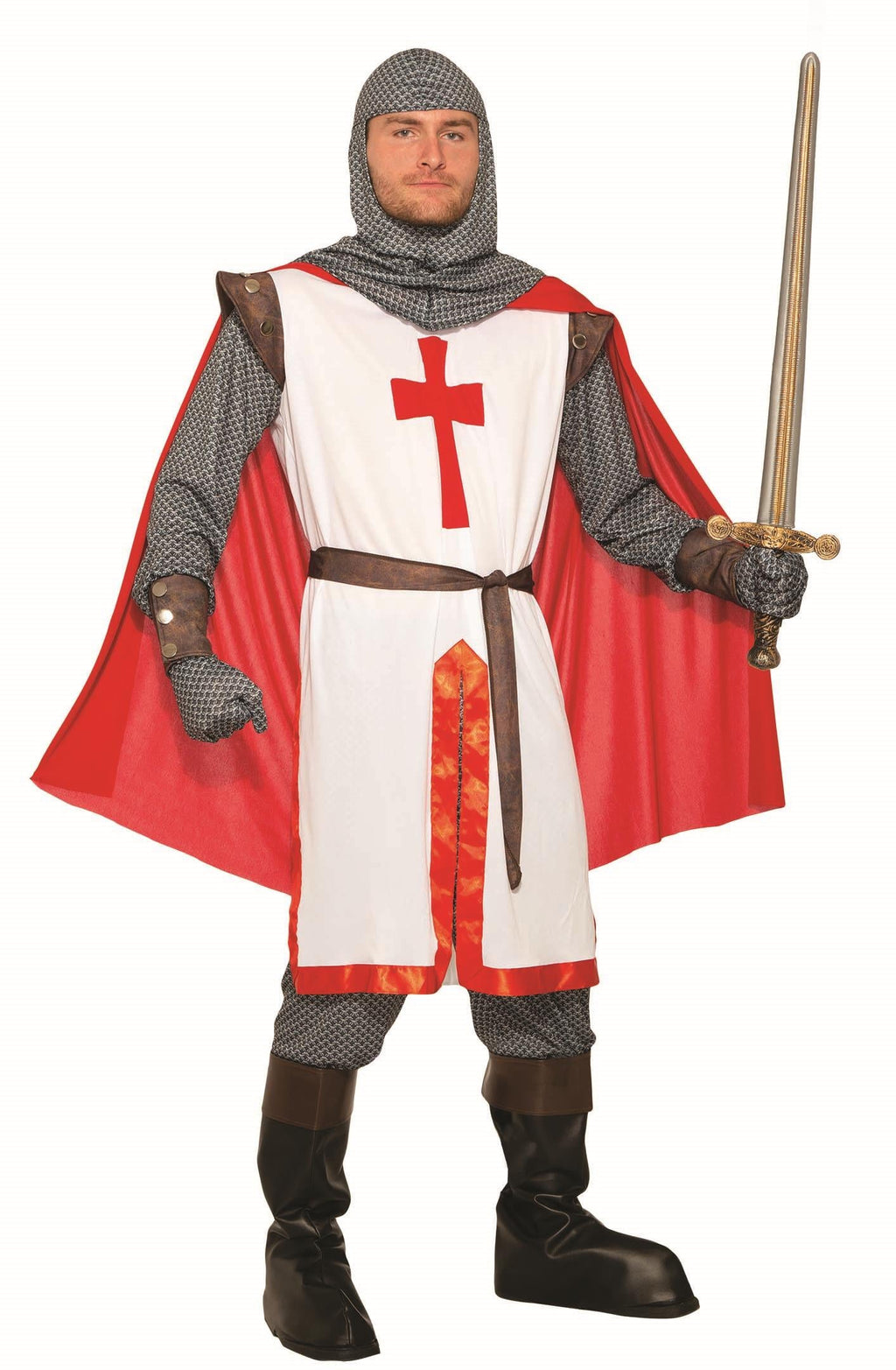 King Crusader Red and White English Knight Adult Costume by HalloweenStore.com