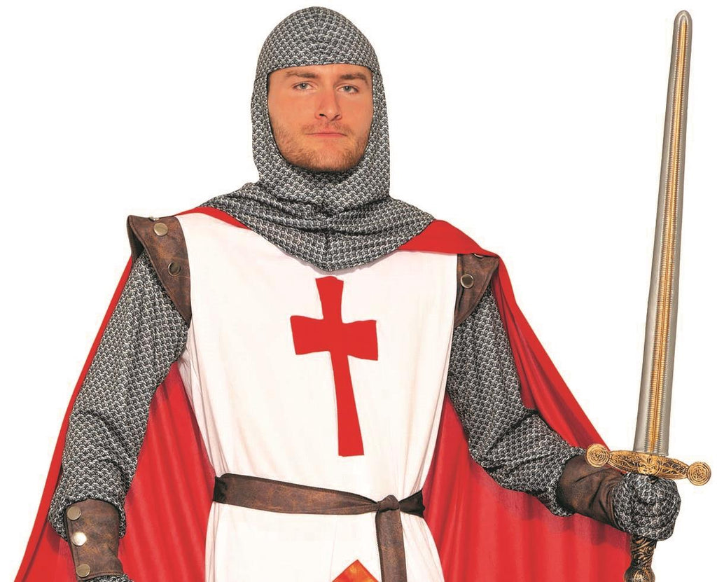 King Crusader Red and White English Knight Adult Costume by HalloweenStore.com