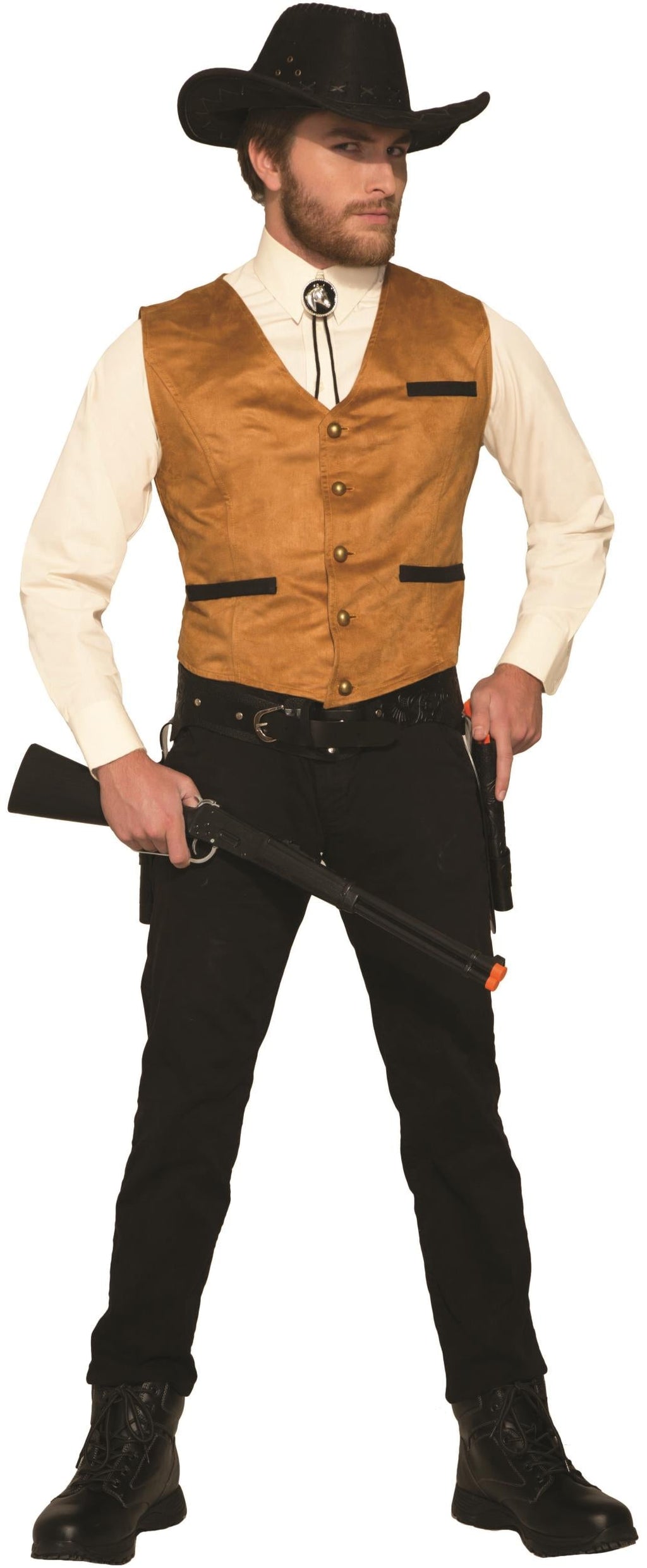 Western Brown Cowboy Gambler Costume Vest by HalloweenStore.com