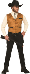 Western Brown Cowboy Gambler Costume Vest by HalloweenStore.com