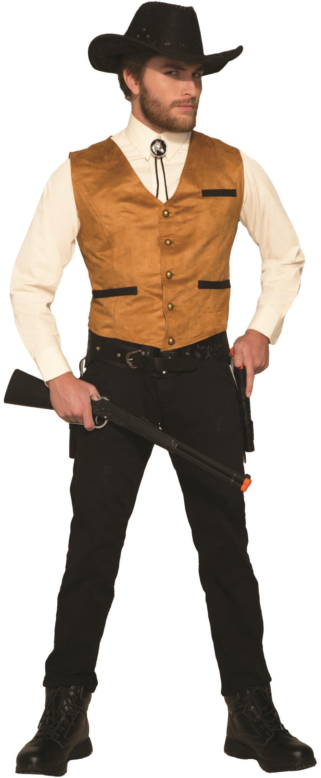 Western Brown Cowboy Gambler Costume Vest by HalloweenStore.com